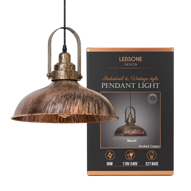 Steampunk Hallenlampe – Vintage Industrie Hängeleuchte | Ø 36cm | E27 ~4076