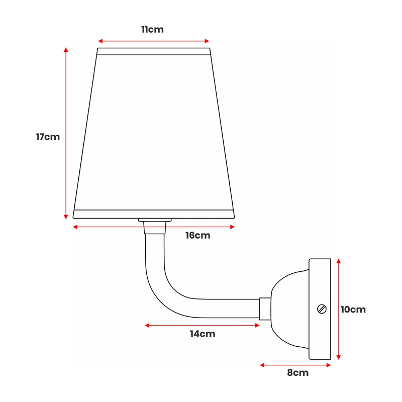 Wandleuchte Burgunderrot Stoff E27 | Nachttisch Wandlampe Vintage Rot ~4009