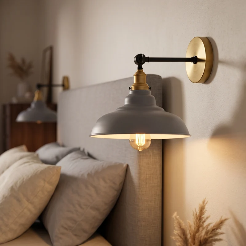 Verstellbare Wandleuchte – Vintage Fabrik Industrie Wandlampe | Ø 32cm | E27 ~3965
