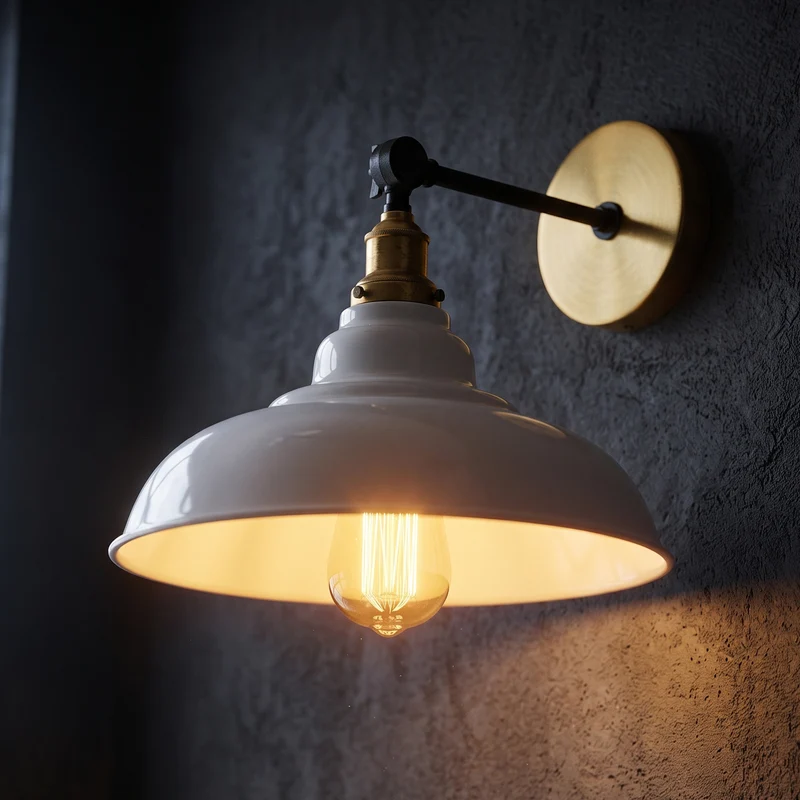 Verstellbare Wandleuchte – Vintage Fabrik Industrie Wandlampe | Ø 32cm | E27 ~3965