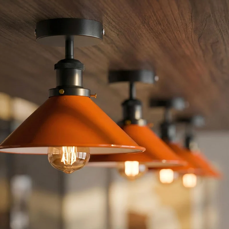 Retro Bistrolampe Decke – Industrie Vintage Deckenleuchte | Ø22cm | E27 ~4007