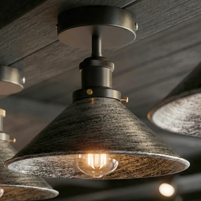 Retro Bistrolampe Decke – Industrie Vintage Deckenleuchte | Ø22cm | E27 ~4007
