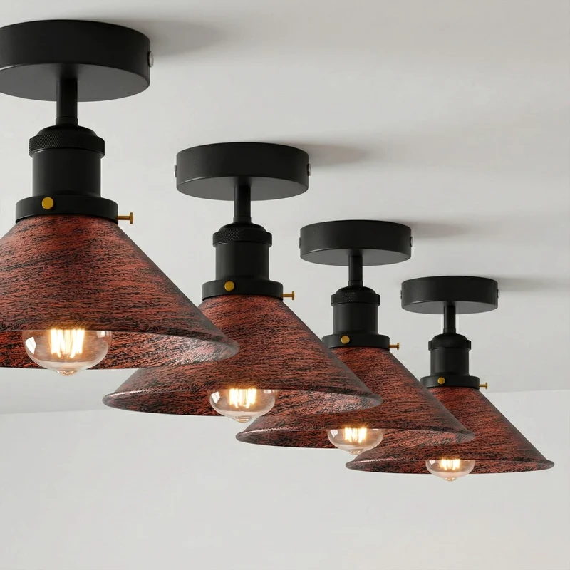 Retro Bistrolampe Decke – Industrie Vintage Deckenleuchte | Ø22cm | E27 ~4007