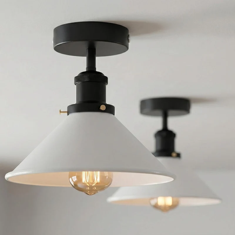 Konische Deckenleuchte – Vintage Unterputz Deckenlampe Flur | Mit Leuchtmittel ~4006