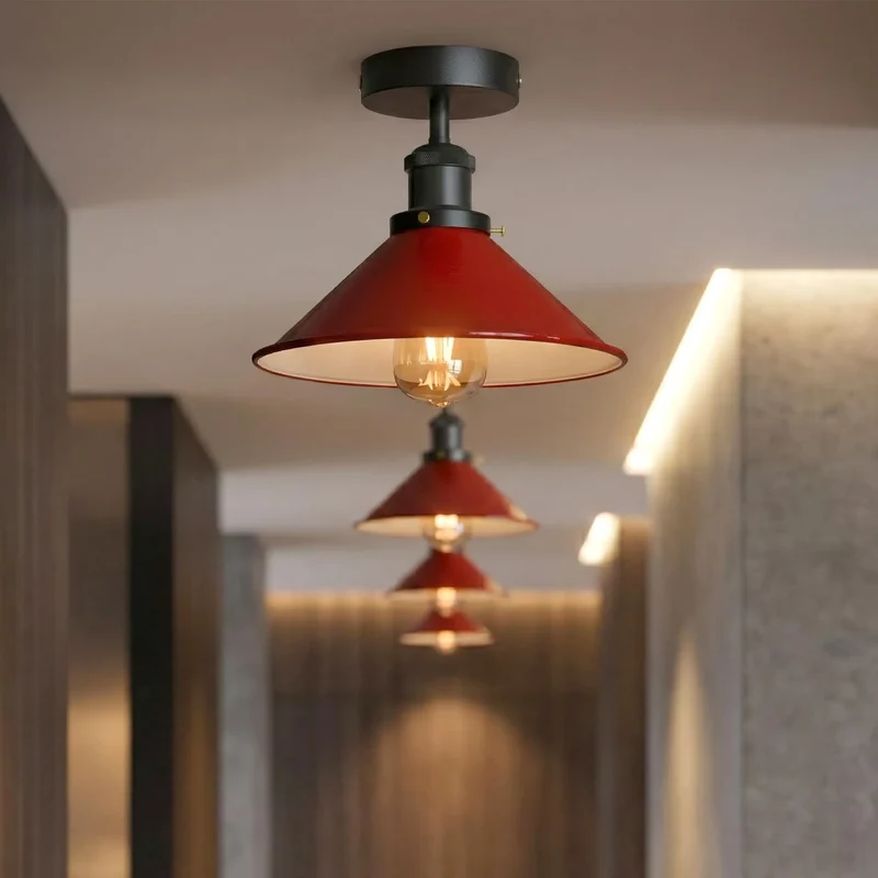Konische Deckenleuchte – Vintage Unterputz Deckenlampe Flur | Mit Leuchtmittel ~4006