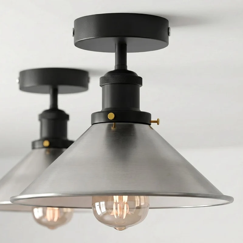 Konische Deckenleuchte – Vintage Unterputz Deckenlampe Flur | Mit Leuchtmittel ~4006