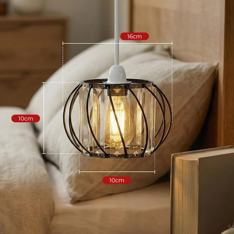 Kristall Glas Hänge Pendel Lampe Deckenleuchte~4024