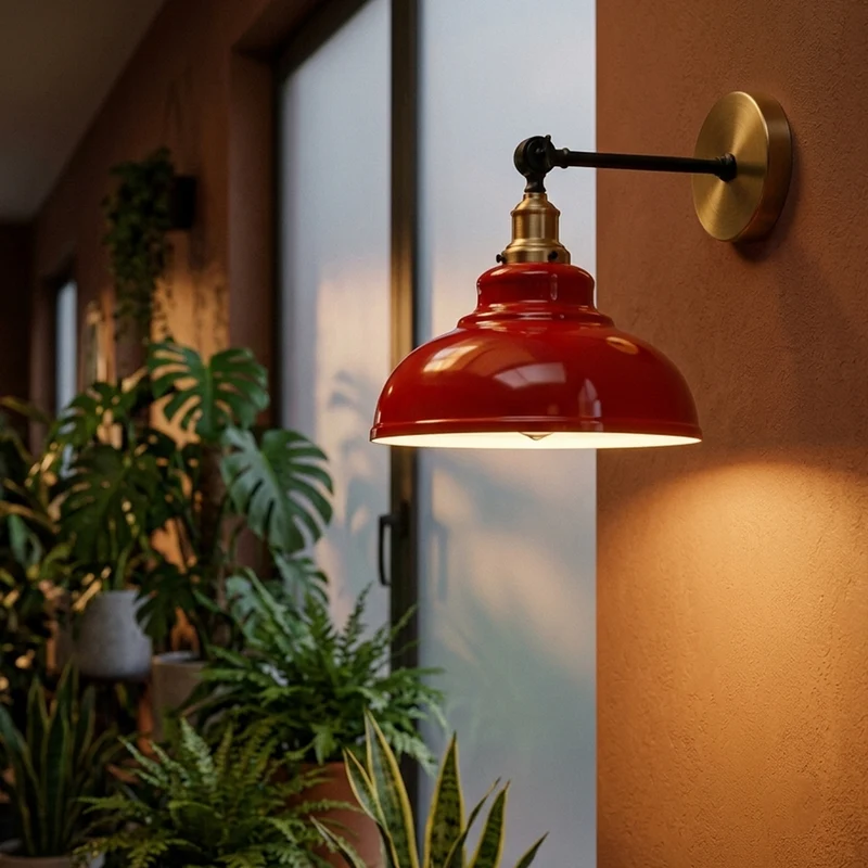 Verstellbare Wandleuchte – Vintage Werkstattlampe Industrie Wandlampe | Ø 29cm | E27 ~4060