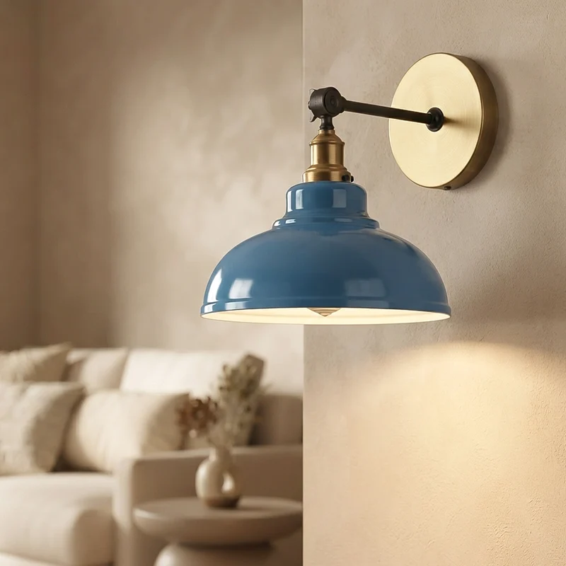 Verstellbare Wandleuchte – Vintage Werkstattlampe Industrie Wandlampe | Ø 29cm | E27 ~4060