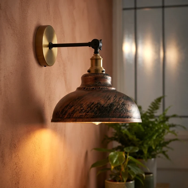 Verstellbare Wandleuchte – Vintage Werkstattlampe Industrie Wandlampe | Ø 29cm | E27 ~4060