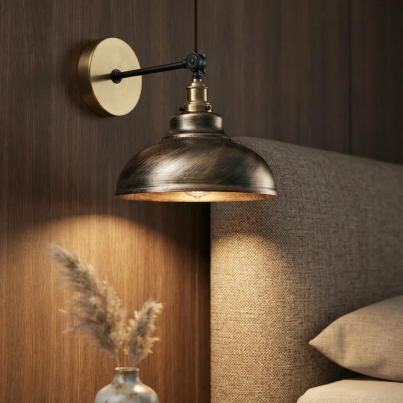 Verstellbare Wandleuchte – Vintage Werkstattlampe Industrie Wandlampe | Ø 29cm | E27 ~4060