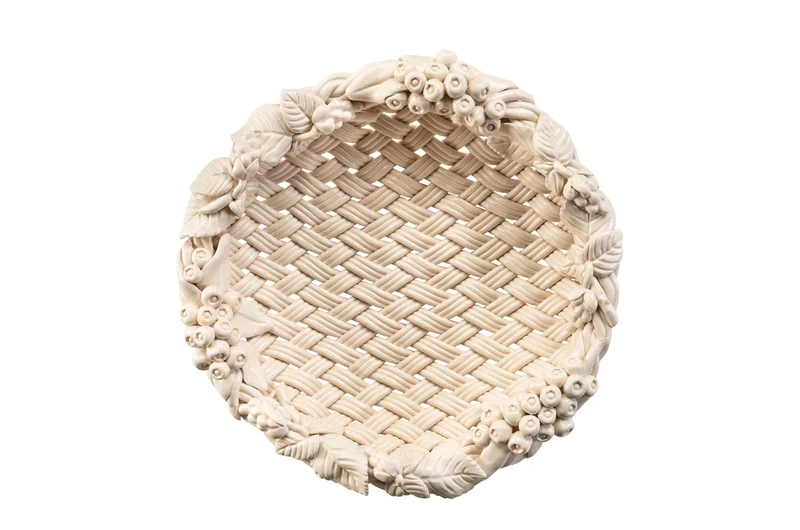 Casa Padrino Luxus Schale Cremeweiß Ø 32 x H. 10 cm - Runde Deko Schale aus hochwertiger Keramik - Luxus Deko Accessoires