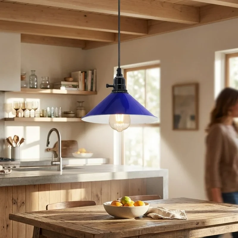 Industrie Pendelleuchte mit Drehschalter – E27 Retro Bunte Küchenlampe~ 3362