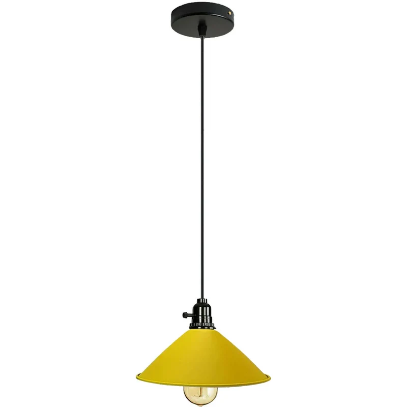 Industrie Pendelleuchte mit Drehschalter – E27 Retro Bunte Küchenlampe~ 3362