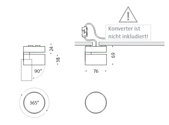 Mawa - Aufbaustrahler WI4-ab-1K ohne Konverter