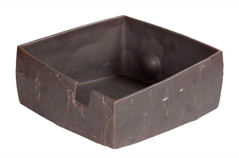 Casa Padrino Luxus Schale Braun 28 x 28 x H. 14 cm - Schale Shali aus Steingut in warmem Braun - Luxus Deko Accessoires