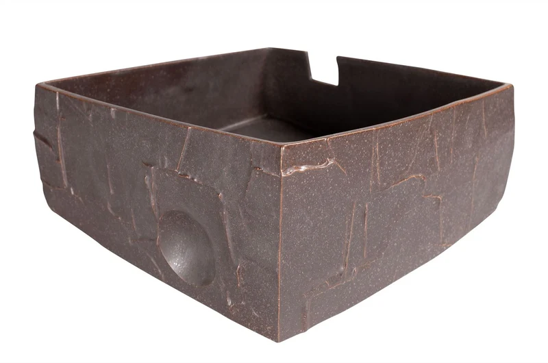 Casa Padrino Luxus Schale Braun 28 x 28 x H. 14 cm - Schale Shali aus Steingut in warmem Braun - Luxus Deko Accessoires