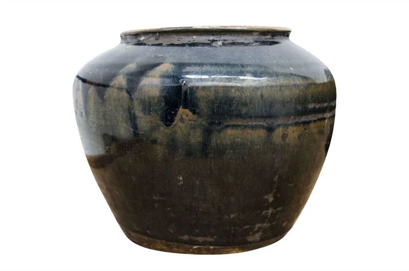 Casa Padrino Luxus Vase Ø 15-25 x H. 15-21 cm - Kleine Keramik Vase im Antik-Look, verschiedene Formen - Luxus Deko Accessoires
