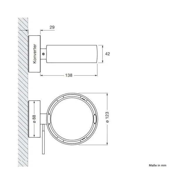 Occhio - Wandleuchte Sento verticale up 20 schwarz matt nur Base (ohne Kopf)