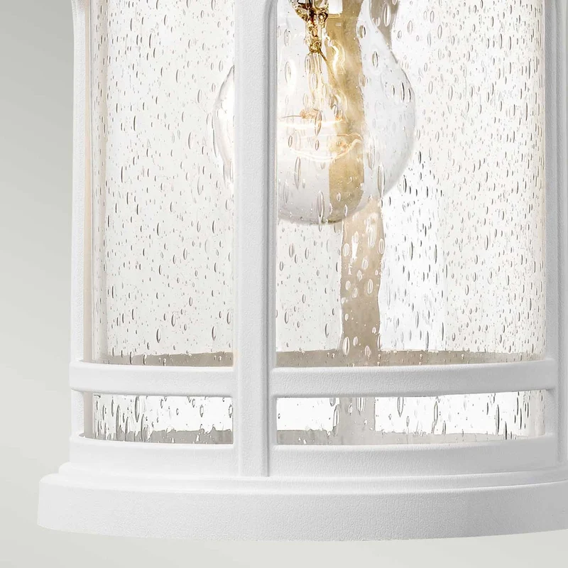 Außenwandleuchte Marblehead 1-flammig Glas IP44 Weiß 22x34cm