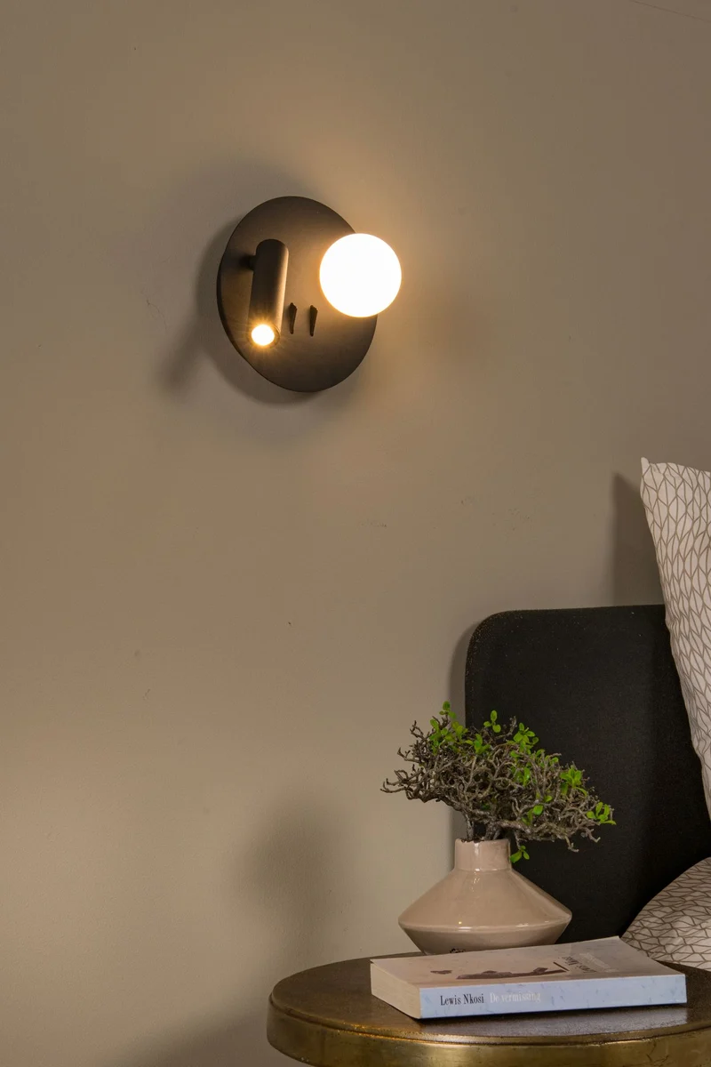 LED-Leseleuchte Matiz schwenkbar mit USB-Ladeanschluss rund