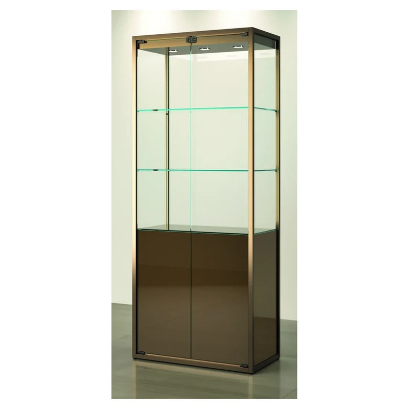 Casa Padrino Luxus Ladenvitrine 75 x 45 cm H. 190 cm mit 3 LED-Spots - Ladeneinrichtung - Boutique Möbel - Made in Italy