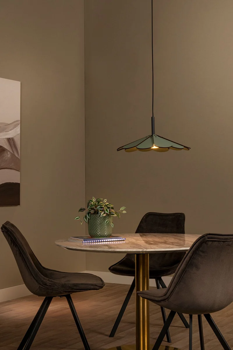 LED-Pendelleuchte Blomster dimmbar mit Holzschirm