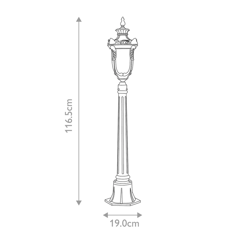 Sockelleuchte Philadelphia 1-flammig IP44 Bronze 116cm
