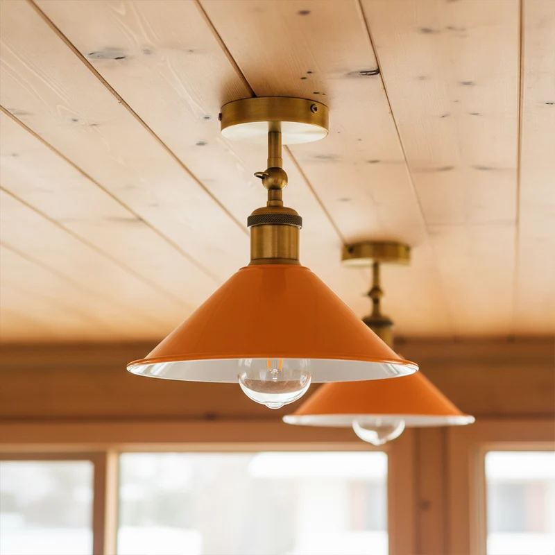 Verstellbare Deckenleuchte – Vintage Trichter Deckenlampe Flur | Ø22cm | E27 ~3926