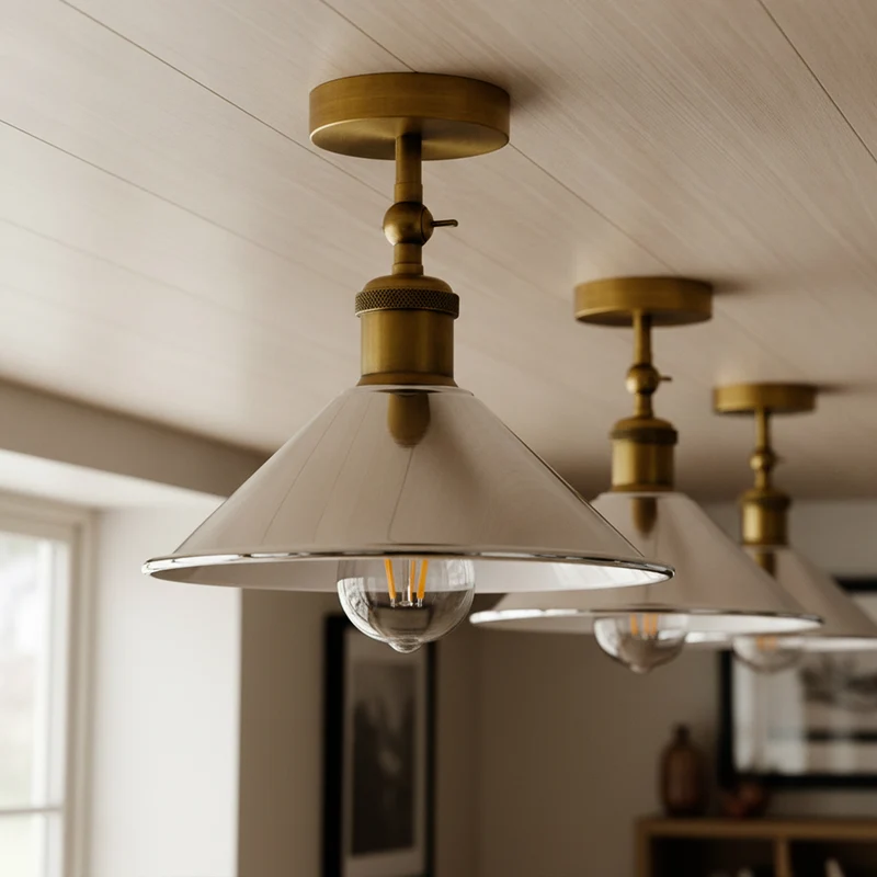 Verstellbare Deckenleuchte – Vintage Trichter Deckenlampe Flur | Ø22cm | E27 ~3926