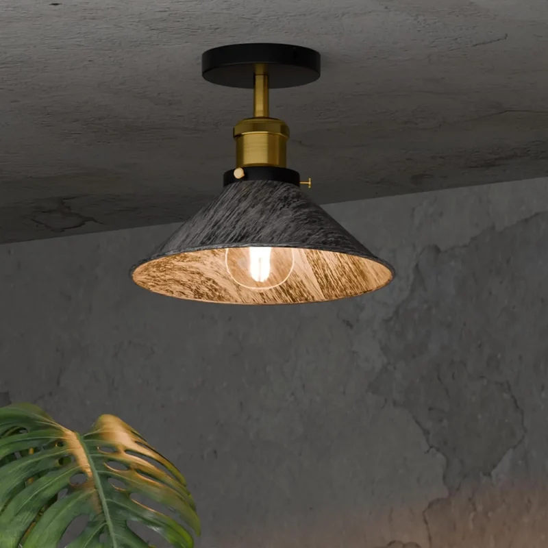 2er Pack Werkstattlampe – Industrie Deckenleuchte Bündig | Ø22cm | E27 ~3945