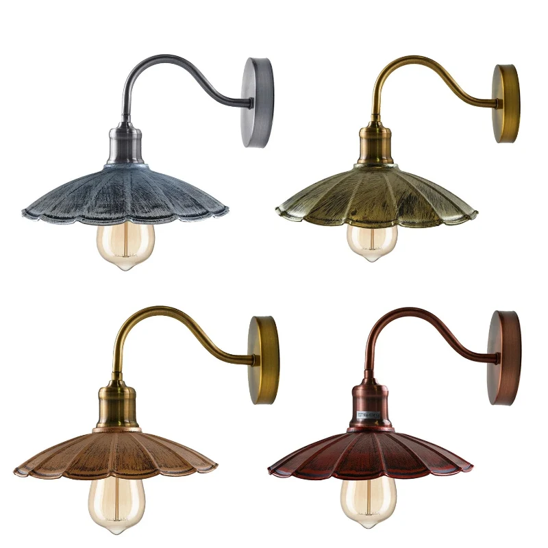 Vintage Wandleuchte Industrie gewellt All Seasons Life Wandlampe ~3889