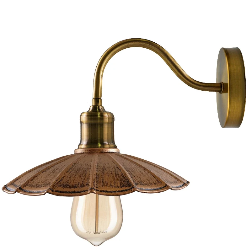 Vintage Wandleuchte Industrie gewellt All Seasons Life Wandlampe ~3889