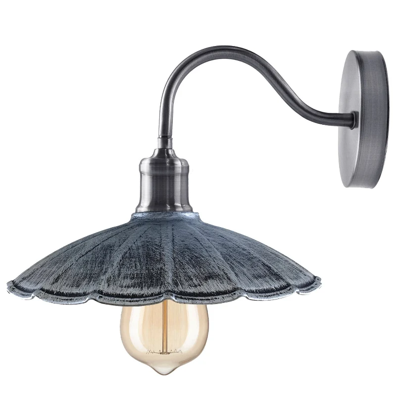 Vintage Wandleuchte Industrie gewellt All Seasons Life Wandlampe ~3889