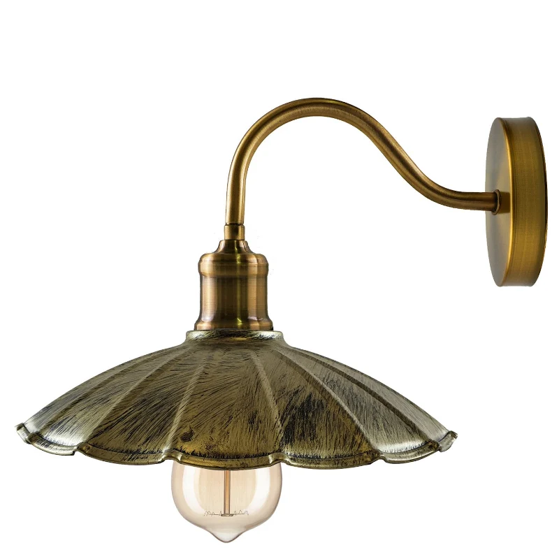 Vintage Wandleuchte Industrie gewellt All Seasons Life Wandlampe ~3889