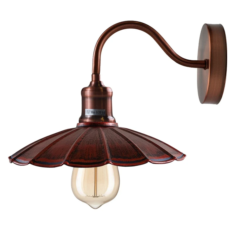 Vintage Wandleuchte Industrie gewellt All Seasons Life Wandlampe ~3889