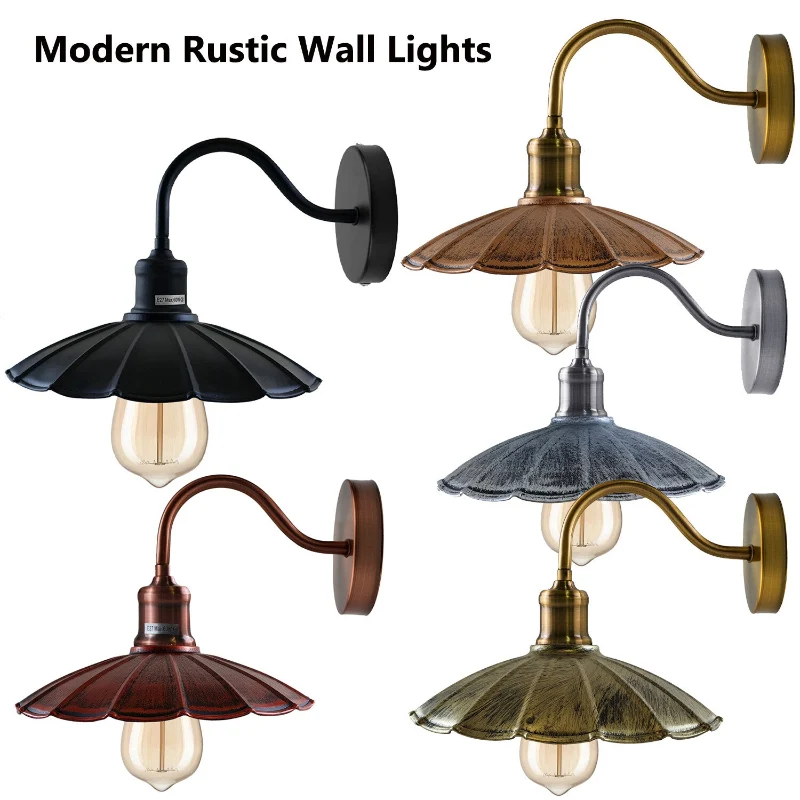 Vintage Wandleuchte Industrie gewellt All Seasons Life Wandlampe ~3889