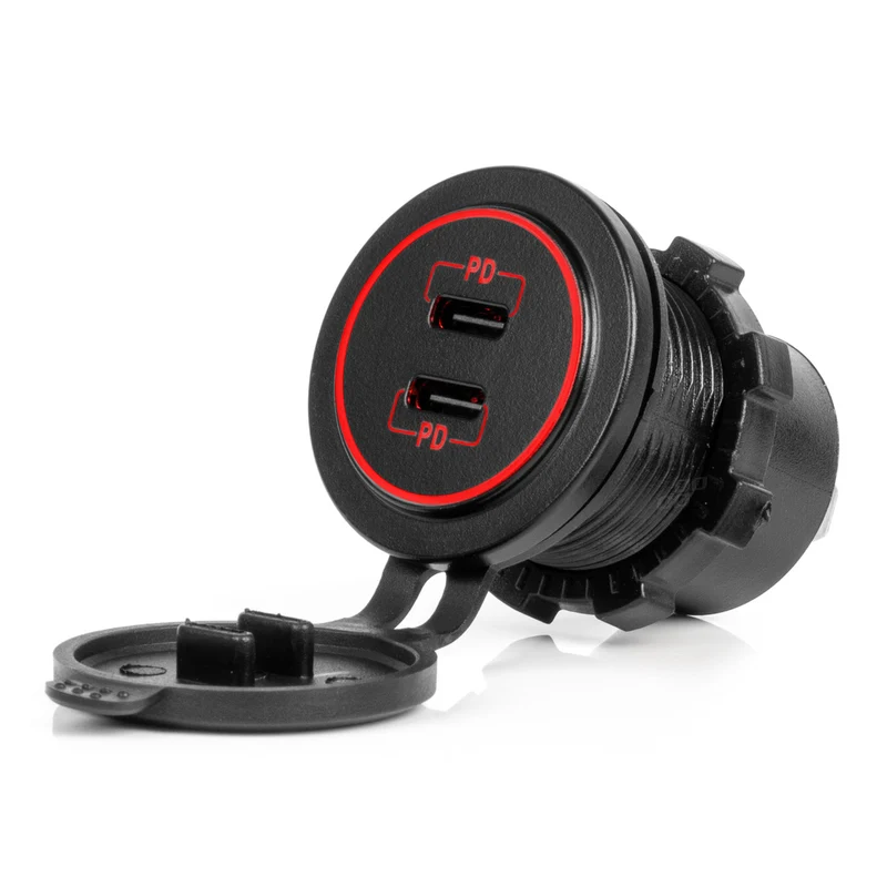 USB-C Doppelanschluss-Ladegerät 12/24V / USB-C Typ