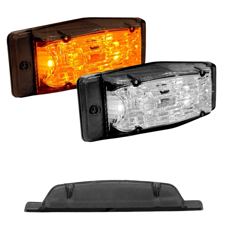 Schlanke LED-Doppelbrennerlampe / Zweifarbig mit dunkler Linse