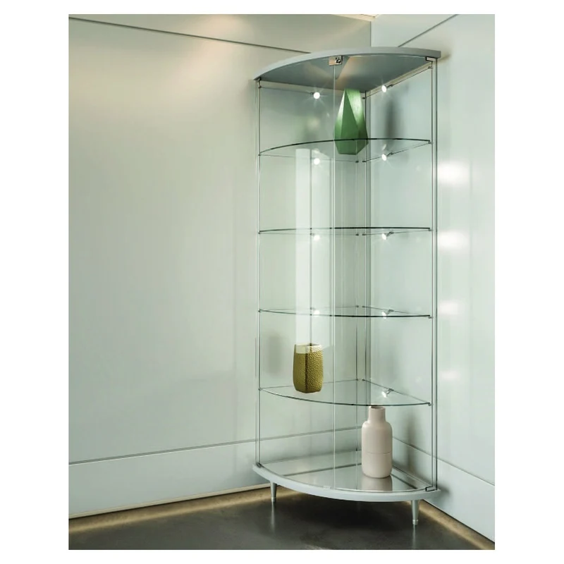Casa Padrino Luxus Eck-Ladenvitrine 58 x 58 cm H. 190 cm - Ladeneinrichtung - Boutique Möbel - Made in Italy