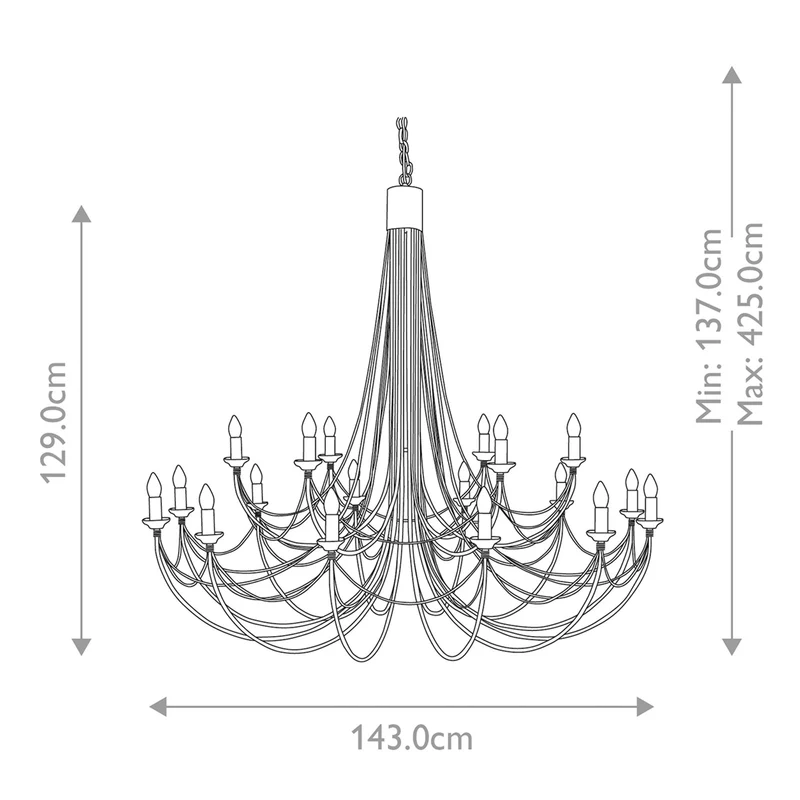 Kronleuchter Carisbrooke 18-flammig Ø 143cm