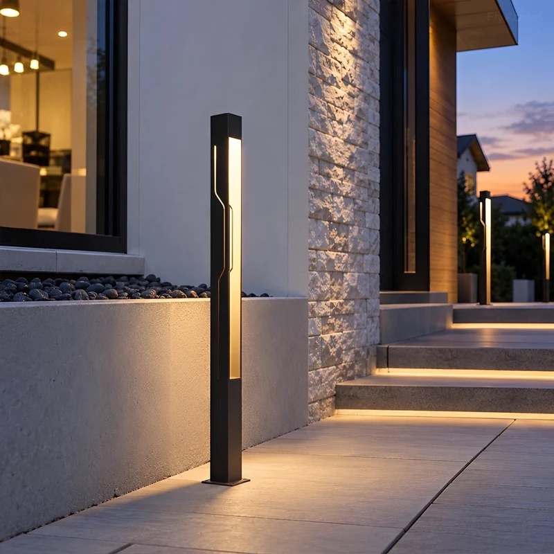LED Tuinverlichting Rechthoekig RVS Zwart 100-250cm Sokkellamp Padverlichting Paalverlichting Buiten | Sansoti