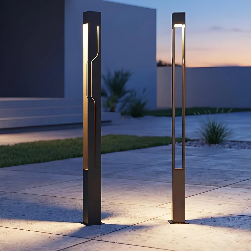 LED Tuinverlichting Rechthoekig RVS Zwart 100-250cm Sokkellamp Padverlichting Paalverlichting Buiten | Sansoti