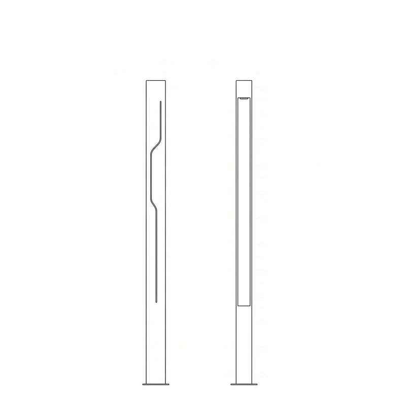 LED Tuinverlichting Rechthoekig RVS Zwart 100-250cm Sokkellamp Padverlichting Paalverlichting Buiten | Sansoti