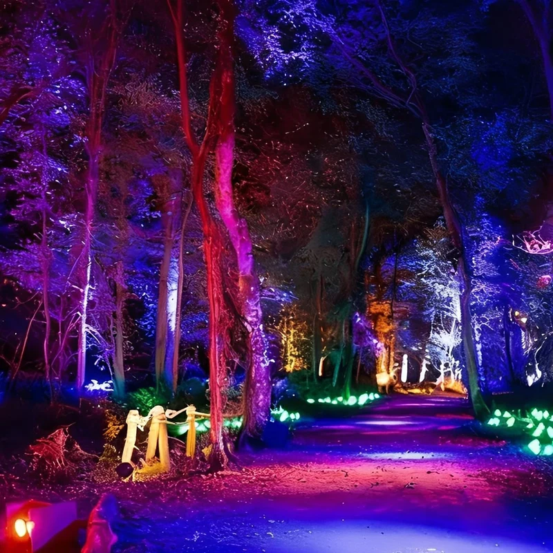 Grijze RGB Buitenspot Aluminium 48W/72W Tuinverlichting Boom IP65 Waterdicht Landschapsverlichting Tuin | Sansoti