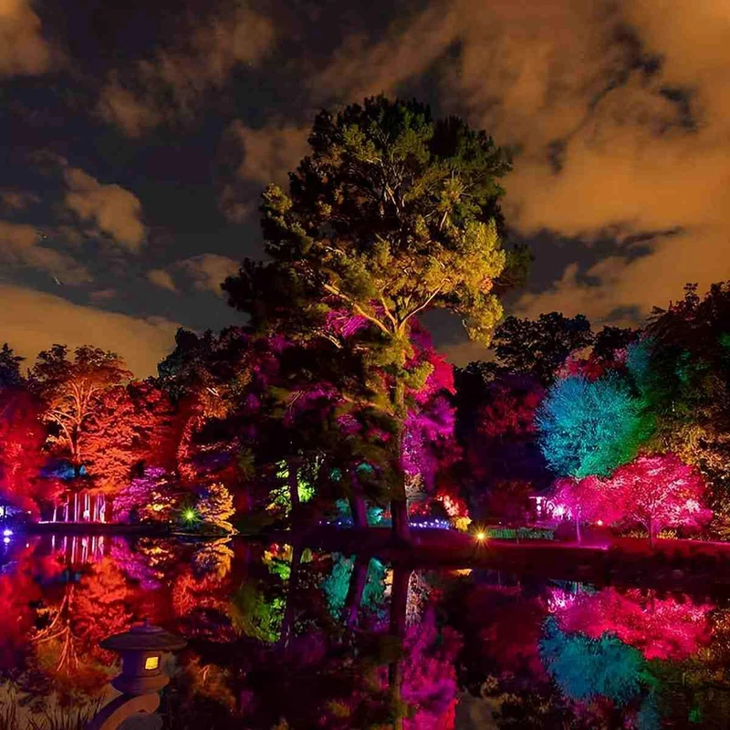 Grijze RGB Buitenspot Aluminium 48W/72W Tuinverlichting Boom IP65 Waterdicht Landschapsverlichting Tuin | Sansoti