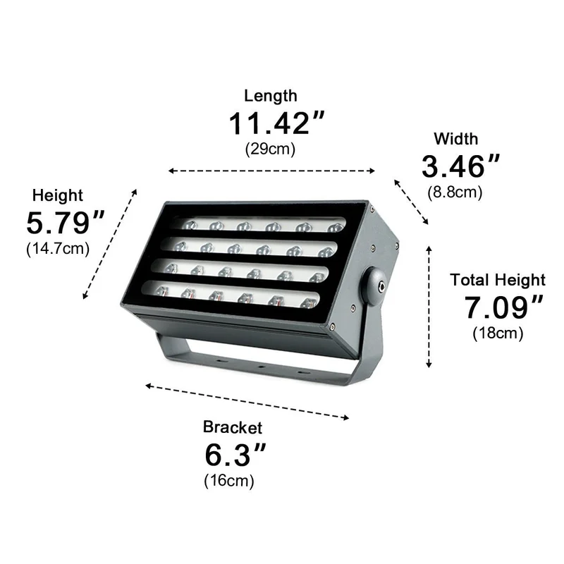 Grijze RGB Buitenspot Aluminium 48W/72W Tuinverlichting Boom IP65 Waterdicht Landschapsverlichting Tuin | Sansoti