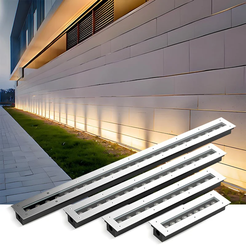 Inbouw LED Lijnspot RVS 100cm Laagspanning 24V IP67 Waterdicht voor Buitenverlichting Tuin Gevel Terras | Sansoti