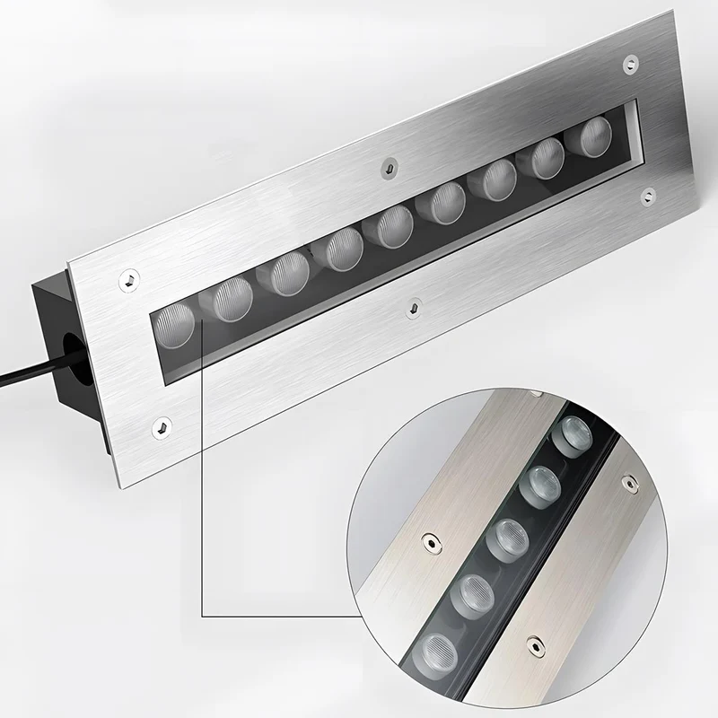 Inbouw LED Lijnspot RVS 100cm Laagspanning 24V IP67 Waterdicht voor Buitenverlichting Tuin Gevel Terras | Sansoti