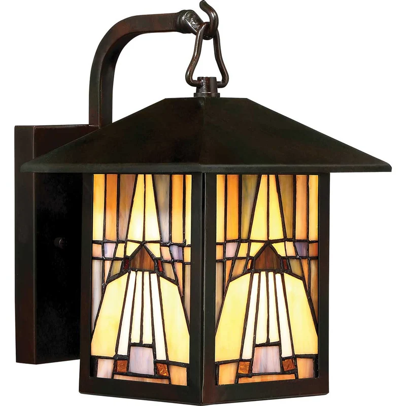 Außen-Wandlaterne Inglenook 1-flammig Kunstglas IP44 Bronze